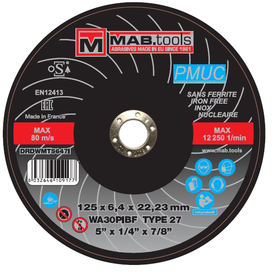 PMUC - Grinding Disc 125 x 6.4 x 22mm WA30P