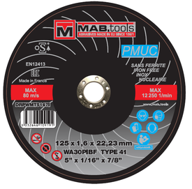 PMUC - Cutting Disc 125 x 1.6 x 22mm WA30P