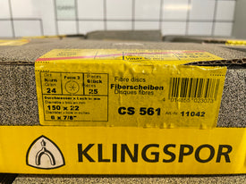 Klingspor Fibre Discs 150 x 22mm 24 grit