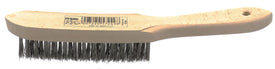 Hand Scratch Brush 3 row Tapered Face Stainless Steel Wire